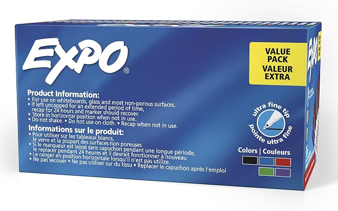 EXPO Dry Erase Markers, Low Odor Ink, Ultra Fine Tip, Office Essentials - Image 9