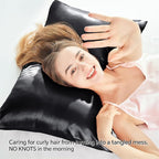 BEDELITE Satin Pillowcase with Zipper 4 Pack, Dark Grey Pillow Cases Queen Size - Image 5