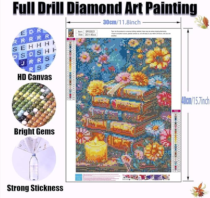 RYMILIE Book Diamond Art Kits for Adults, Flower 5D Diamond Painting Kits for - Image 5