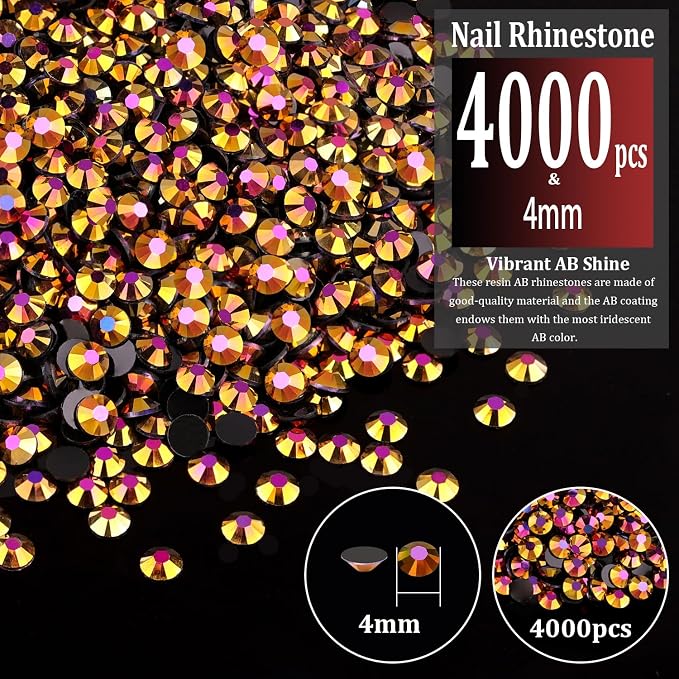 4000pcs 4mm Resin Rhinestones Bulk - Image 2