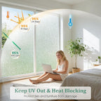 Coavas Window Privacy Film, Frosted Glass Window Film, Decorative Static Cling - Image 5