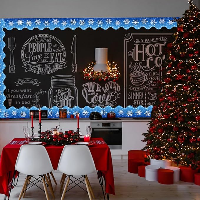 69 Feet Winter Snowflake Bulletin Board Borders, Scalloped Border Trim Holiday - Image 5