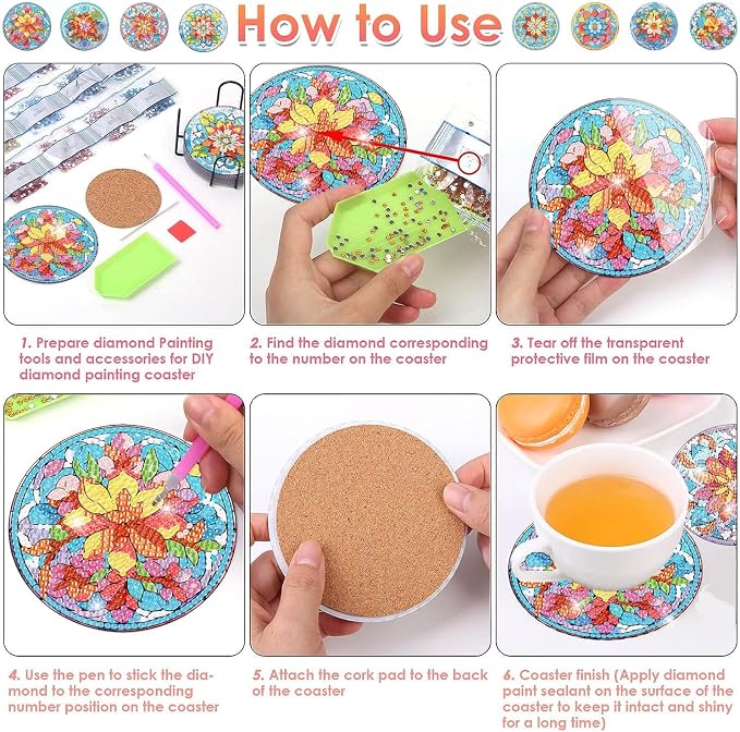 ijbnhd Mandala Diamond Painting Coasters Kit - Image 6