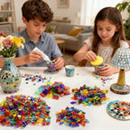 LITMIND 2800 Pcs Transparent Stained Glass Mosaic Tiles – Assorted Colors - Image 5