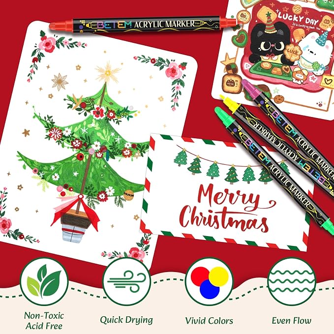 Betem 48 Colors Dual Tip Acrylic Paint Markers, Fabric Decorating Kits Premium - Image 5