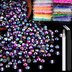 1500pcs 6mm Resin Rhinestones Bulk, Purplish Black AB Flatback Round Jelly by BELLEBOOST