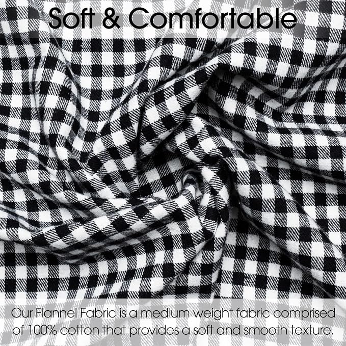 Pico Textiles 10 Yards Bolt Black and White Buffalo Plaid Checkered Flannel - Image 2