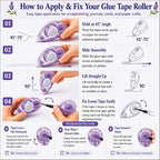 Glue Tape for Scrapbooking, Scrapbook Tape 4 Pcs, Double Sided Tape Roller for - Image 4