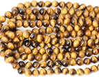 35PCS 10mm Natural Yellow Tiger Eye Stone Gemstone Round Loose Beads - Image 3