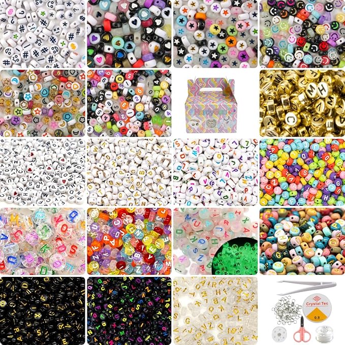 HardyGuo Boxed Pony Beads Letter Beads Rainbow Kandi Beads by Unknown
