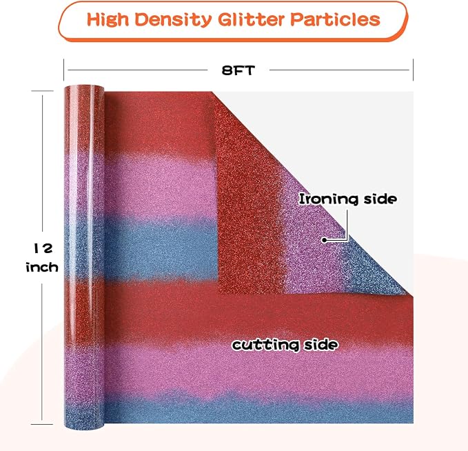 guangyintong Rainbow Glitter Heat Transfer Vinyl - Image 3