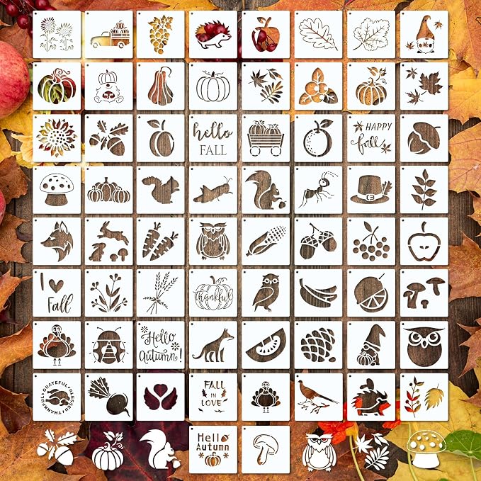 Marspark 66 Pcs Small Stencils for Crafts Reusable 3 Inch Stencils for Painting by Marspark