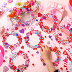 Hollowfly 48 Sets Valentine's Day Wreath Craft Kits DIY Heart Wreath Hanging - Image 2