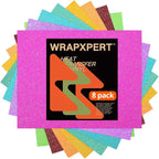 WRAPXPERT Neon Glitter HTV Heat Transfer Vinyl Bundle, 8 Packs Glitter Iron on - Image 9