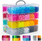 14000Pcs Pony Beads Kit, 40 Colors Rave Kandi Beads by Sistenia