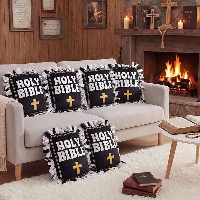 Chunful 6 Sets Holy Bible Fleece Tied Pillow Craft Kits 2026 VBS Crafts DIY by Chunful