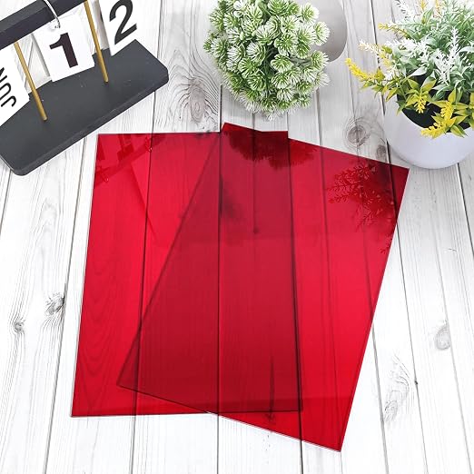 Red Acrylic Sheets 8 * 12 inch 1/8" Thick Red Transparent Cast Acrylic - Image 4