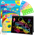 ZMLM Scratch Paper Art-Crafts Gift: 2 Pack Rainbow Notebooks Supplies Toys by ZMLM