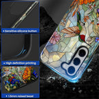 for Samsung Galaxy S23 Plus Case, Hummingbird Wildflower Stained Glass Pattern - Image 4