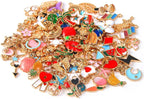 SANNIX 110pcs Assorted Gold Plated Enamel Pendants Necklace Bracelet Charms - Image 2