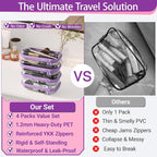 YQBRAO 4-Pack Clear Hard Shell Zipper Case, 1.2mm Ultra-Thick Diaper Bag - Image 2