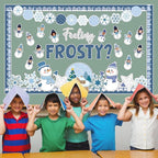 Justforjoyful Winter Bulletin Board Decoration Winter Snowman Cutouts DIY Photo - Image 6