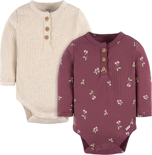 Gerber unisex-baby Baby Boys' and Baby Girls' 2-pack Bodysuits