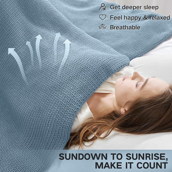 Guohaoi Knitted Weighted Blanket Kids No Beads Cooling Heavy Blanket, Home - Image 6
