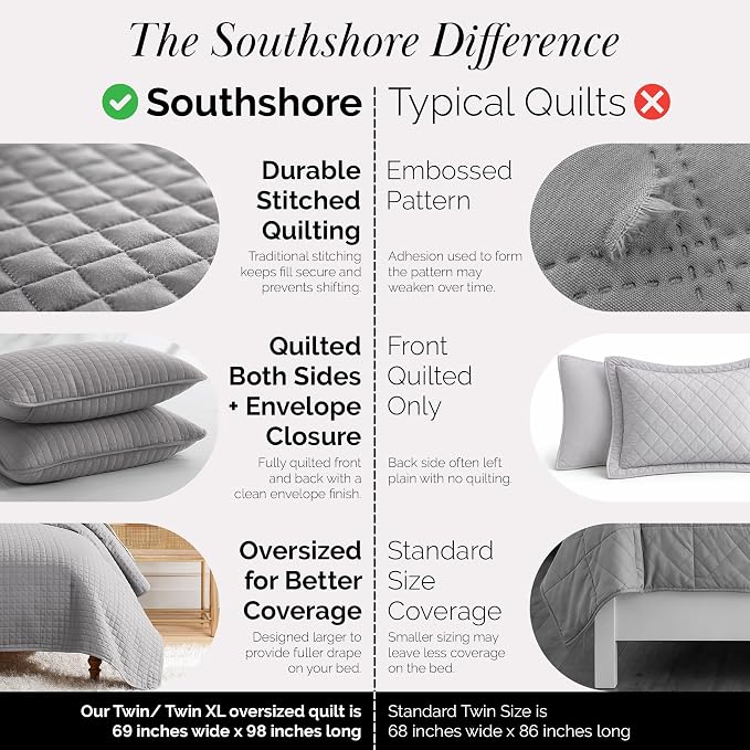 Southshore Fine Living, Inc. Twin XL Comforter Quilt Bedding Set, Dorm Room - Image 4