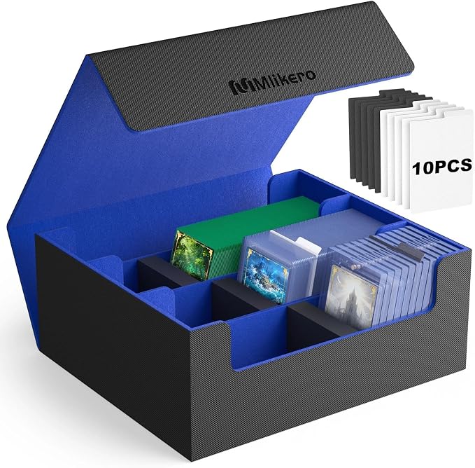 Mlikero Card Deck Case for Trading Cards 1800+, Trading Card Storage Box Fits by Mlikero