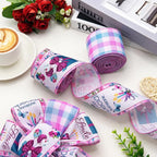 Birthday Wired Edge Ribbon, 2 Rolls 2.5 Inch x 10 Yards Each, Birthday Party - Image 8