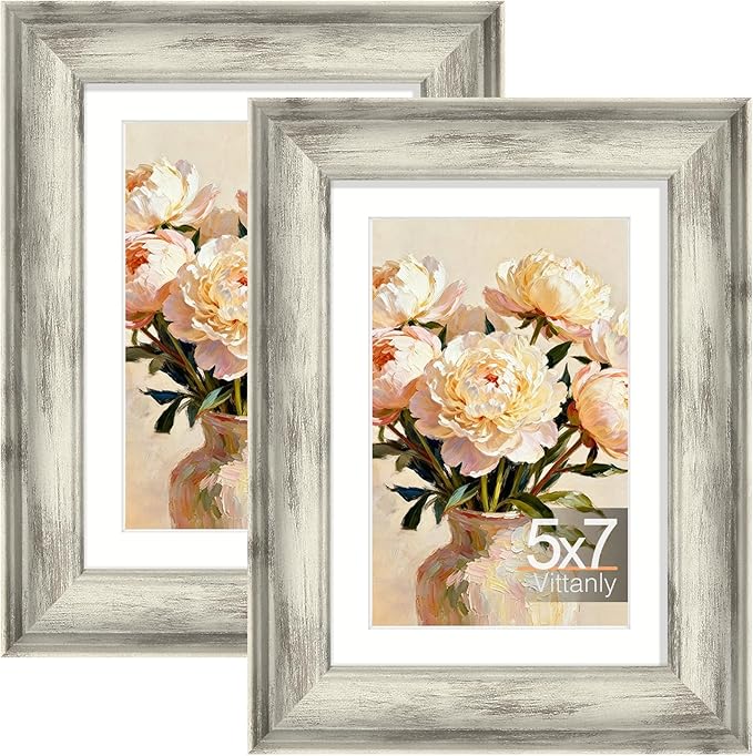 Vittanly 5x7 Picture Frames Set of 2, Ornate Vintage Photo Frame by Vittanly