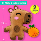 KRAFUN Beginner Sewing Kit, Sew Capybara & Orange, Pre-Cut Felt, Ages 5+ | - Image 3