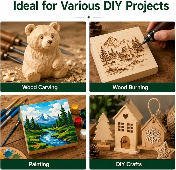 Unfinished Wood Blocks for Carving, Painting and DIY Crafts - Image 5