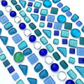 LITMIND Assorted Blue Irregular Crystal Mosaic Tiles, 9oz Value Pack by LITMIND