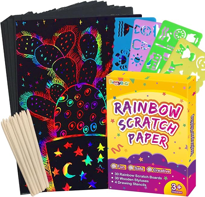 FUNNYB&G Rainbow Scratch Paper Art by FUNNYBG