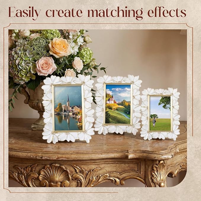 Wonderjune 3 Pcs Vintage Picture Frames Antique Set Baroque Ornate Gold Arched - Image 6