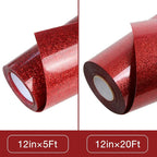 TORC Red Glitter HTV Heat Transfer Vinyl Roll 12 inch x 5 ft Iron on Vinyl - Image 3
