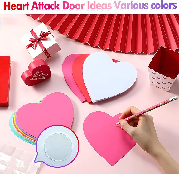 90 Pieces Heart Cutouts Paper Hearts Heart Shape Cards 5.5 Inches Large - Image 3
