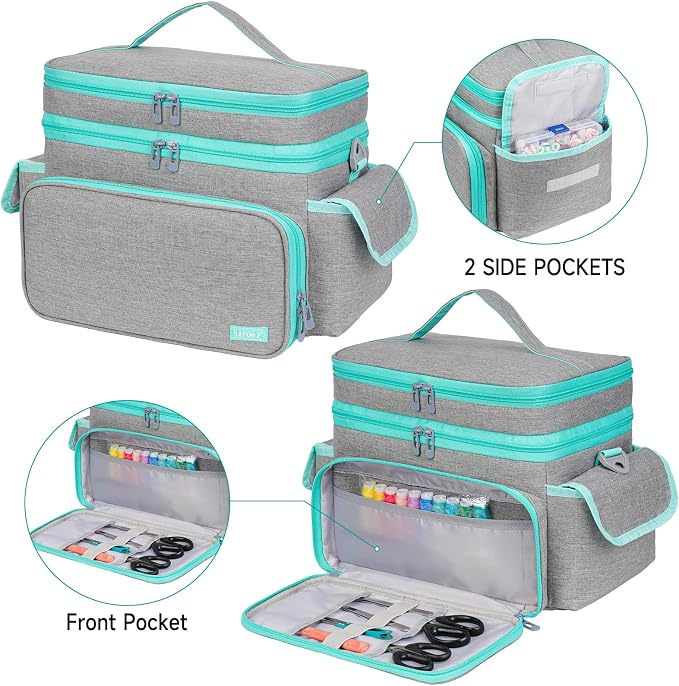 Large Sewing Supplies Organizer, Double-Layer Sewing Accessories Storage and - Image 5