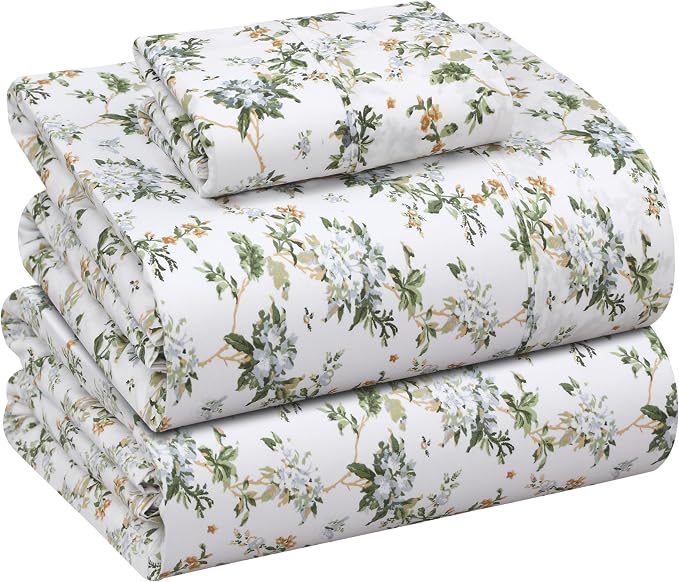 RUVANTI 100% Cotton Sheets – Twin Size Percale Bedding, Cooling & Breathable by Ruvanti