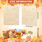 COCHIE 10PCS Fall Thanksgiving Unfinished Wood Crafts to Paint - Image 2