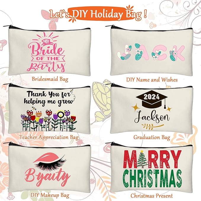Legigo Blank Canvas Bag Zipper Pouch Makeup Bags Bulk - Image 4