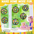 32 Sets Spring Floral Suncatchers Craft Kit DIY Window Stained Glass Effect - Image 5