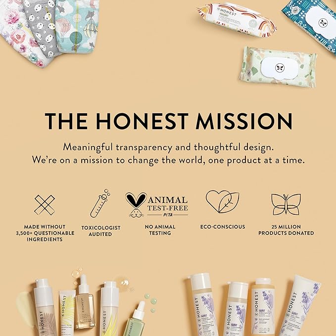 The Honest Company Clean Conscious Multi-Use Wipes | Hypoallergenic + Unscented for Sensitive Skin | Over 99% Water, Compostable, Plant Based, Baby Wipes | Pattern Play, 576 Count