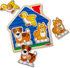 Melissa & Doug Pet Animals Jumbo Knob Puzzle, Wooden Peg Puzzle - Image 4