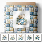 Winter Animals Patchwork Quilting Fabric Panel – 6× Blocks + Bonus Patchwork - Image 2