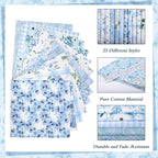25 Pcs Blue Quilting Fabric Scraps - Image 4