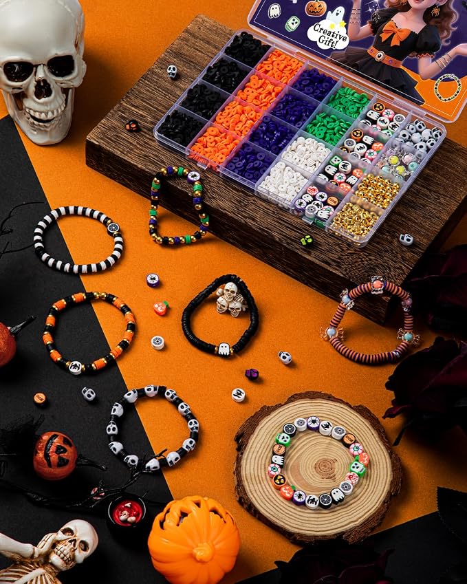 Taybonds Halloween Clay Beads Friendship Bracelet Making Kit - Image 5