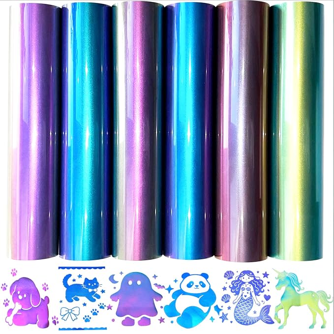 Chameleon Heat Transfer Vinyl HTV, 6 Sheets 10x12 Inch, Iron On Vinyl by Unknown